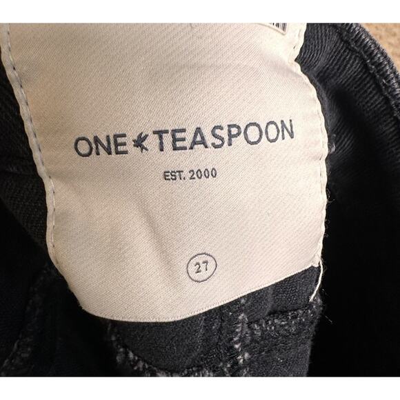 One Teaspoon x Free People Chain Maxi Slit Denim Grunge Whimsigoth Skirt Sz 27 - Picture 3 of 16